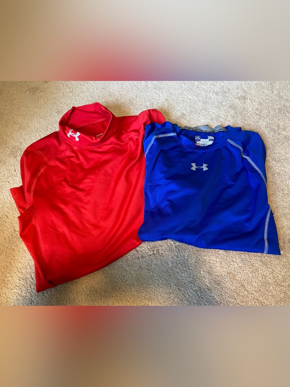 Under Armour men’s long Sleeve Performance Tops - Red & Blue